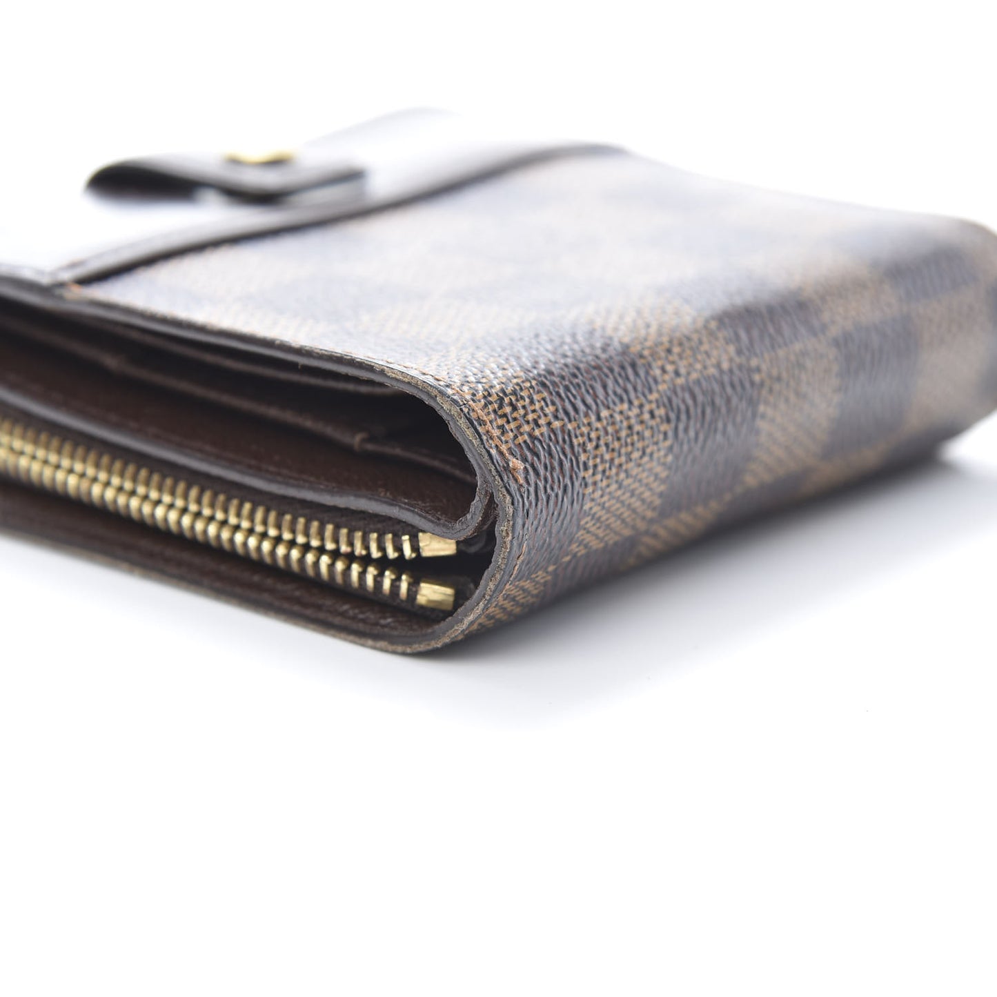 Damier Ebene Zippe Zipped Compact Wallet