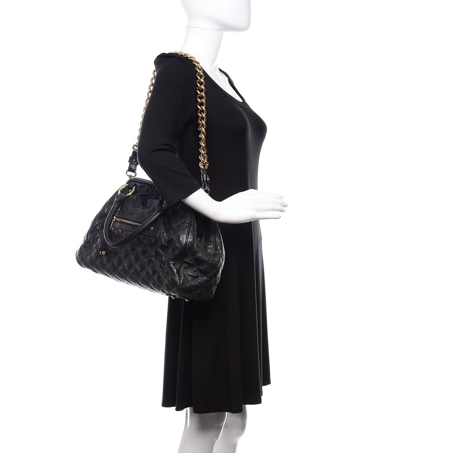 Marc Jacobs Calfskin Quilted Stam Black 2 of 14