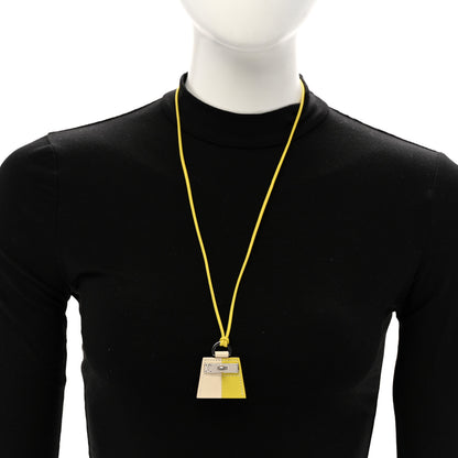 Hermes Swift Monpetit Small Kelly Pendant Necklace Nata Lime 2 of 6