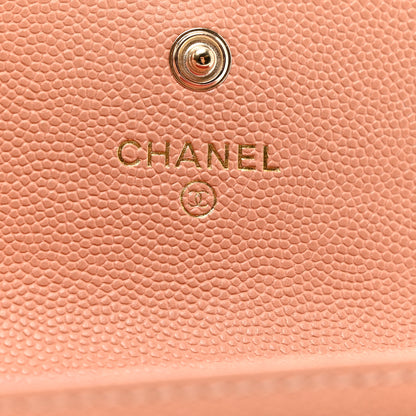 Chanel Caviar Metal Perforated Quilted CC Flap Card Holder Beige 7 of 8