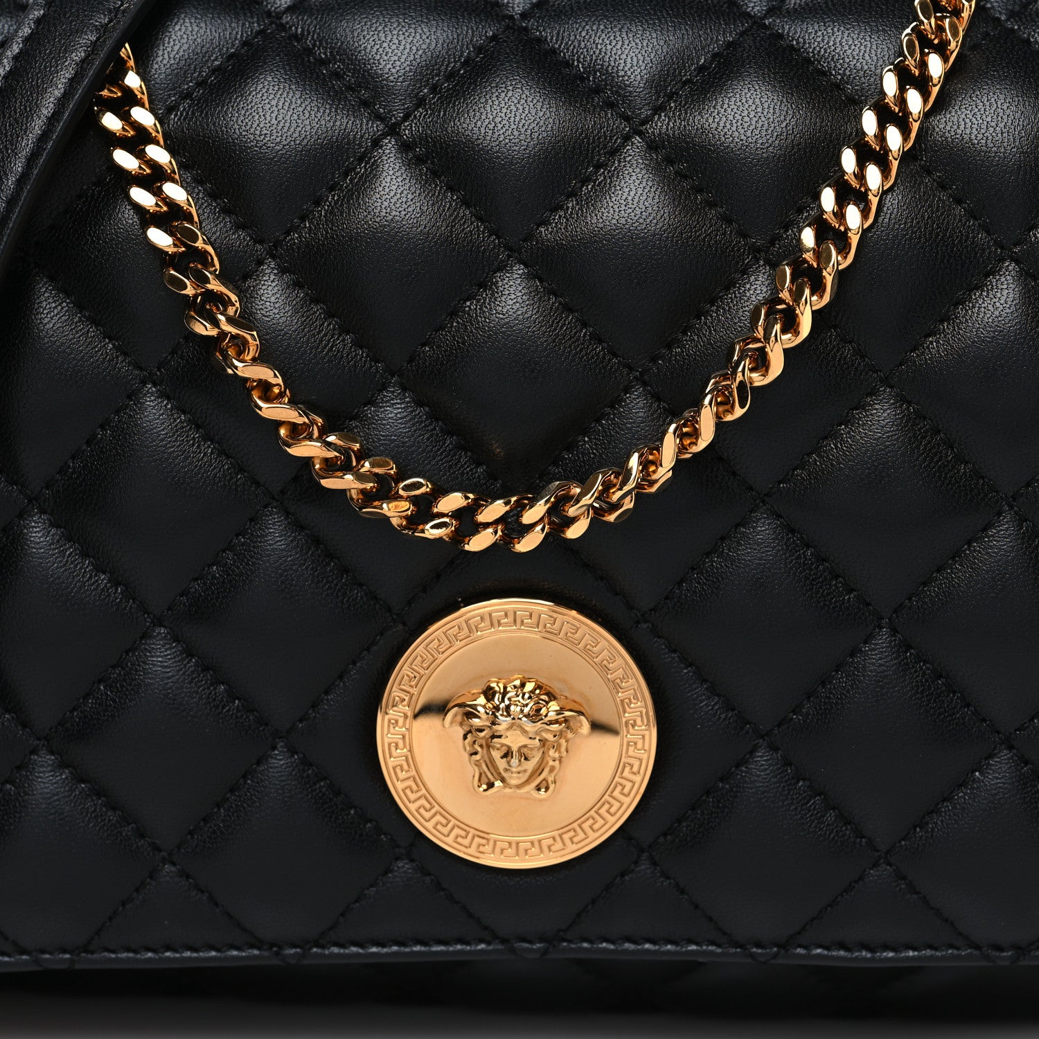 Versace Nappa Quilted La Medusa Chain Crossbody Black 7 of 10