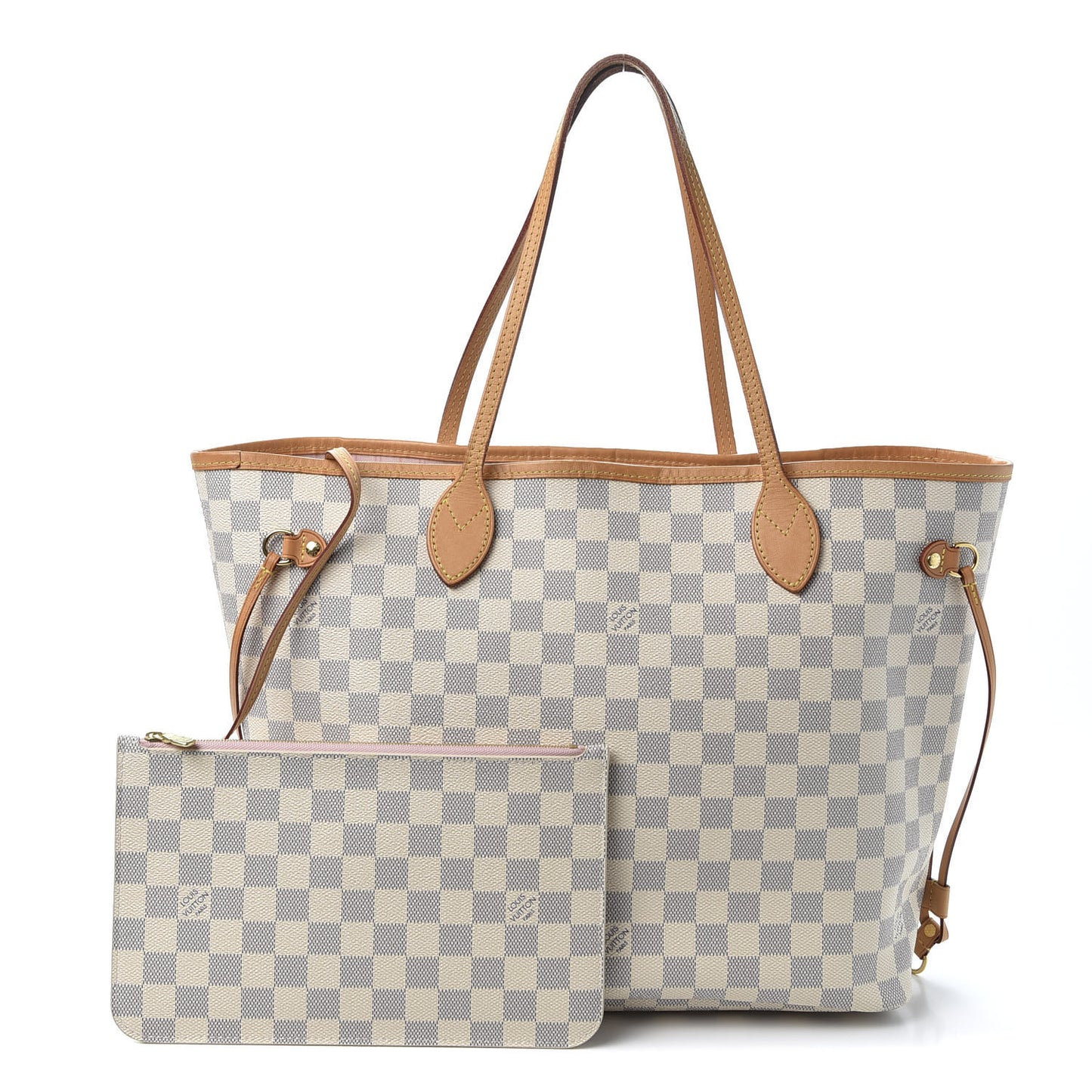 Damier Azur Neo Neverfull MM Rose Ballerine