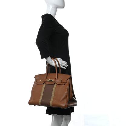 Hermes Taurillon Clemence Lizard Club Birkin 35 Gold Marron D'Inde 2 of 12