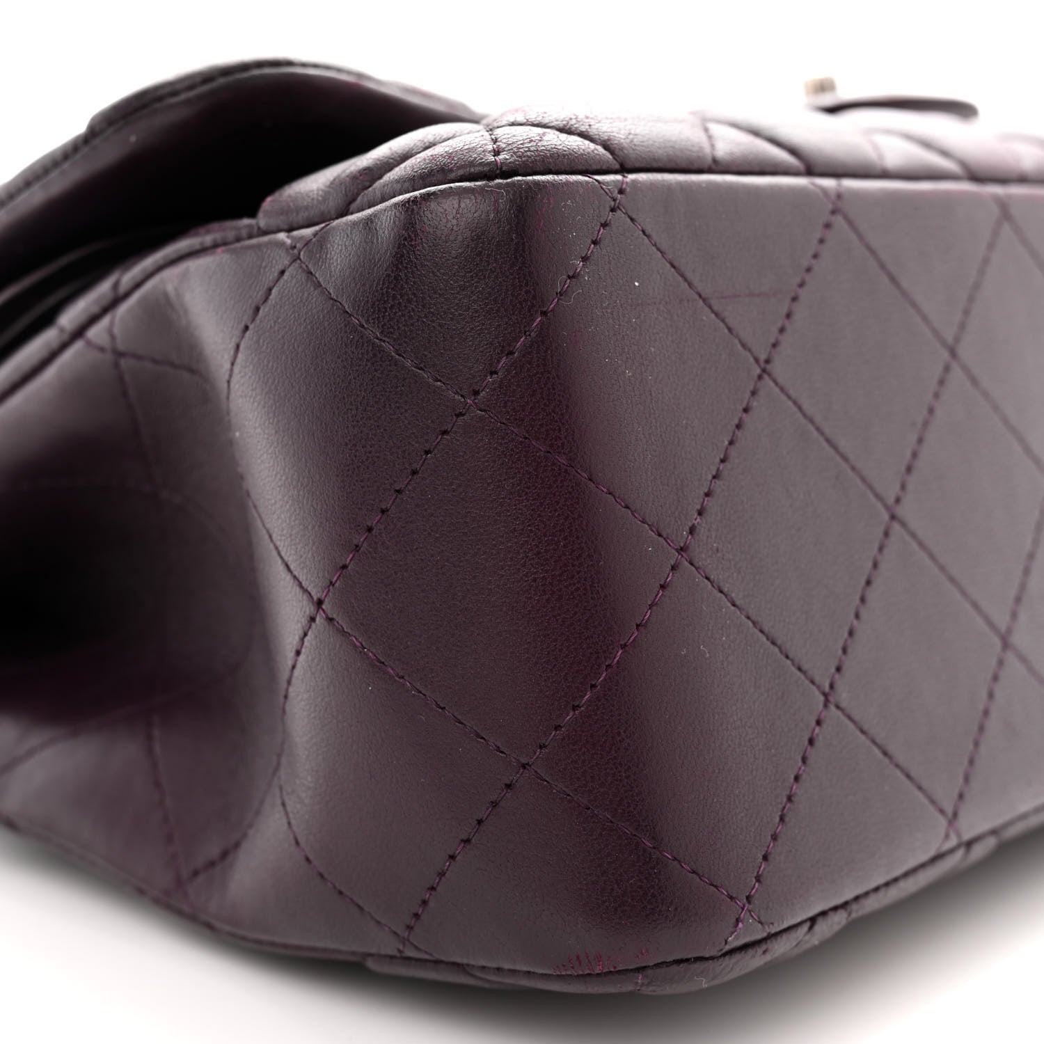 Chanel Lambskin Quilted Jumbo Double Flap Purple 9 of 16