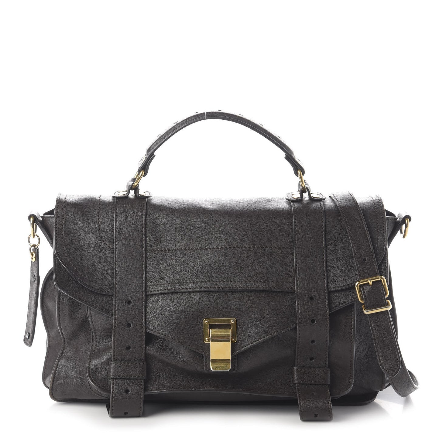 Lambskin Medium PS1 Satchel Dark Chocolate