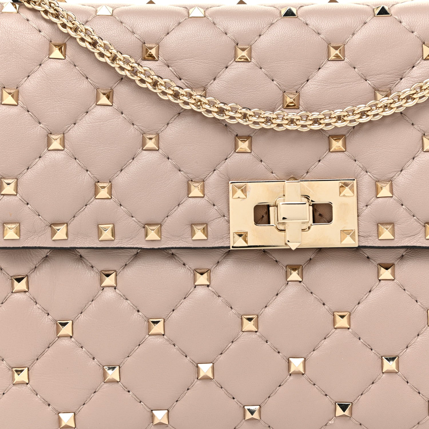 Valentino Garavani Lambskin Medium Rockstud Spike Shoulder Bag Poudre 6 of 9