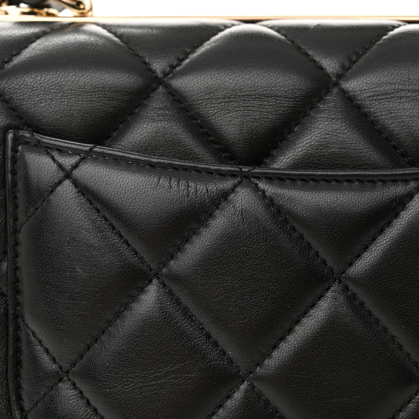 Lambskin Quilted Small Trendy CC Dual Handle Flap Bag Black