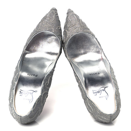 Christian Louboutin Glitter Calfskin Hot Chick 100 Pumps 38.5 Silver 2 of 8