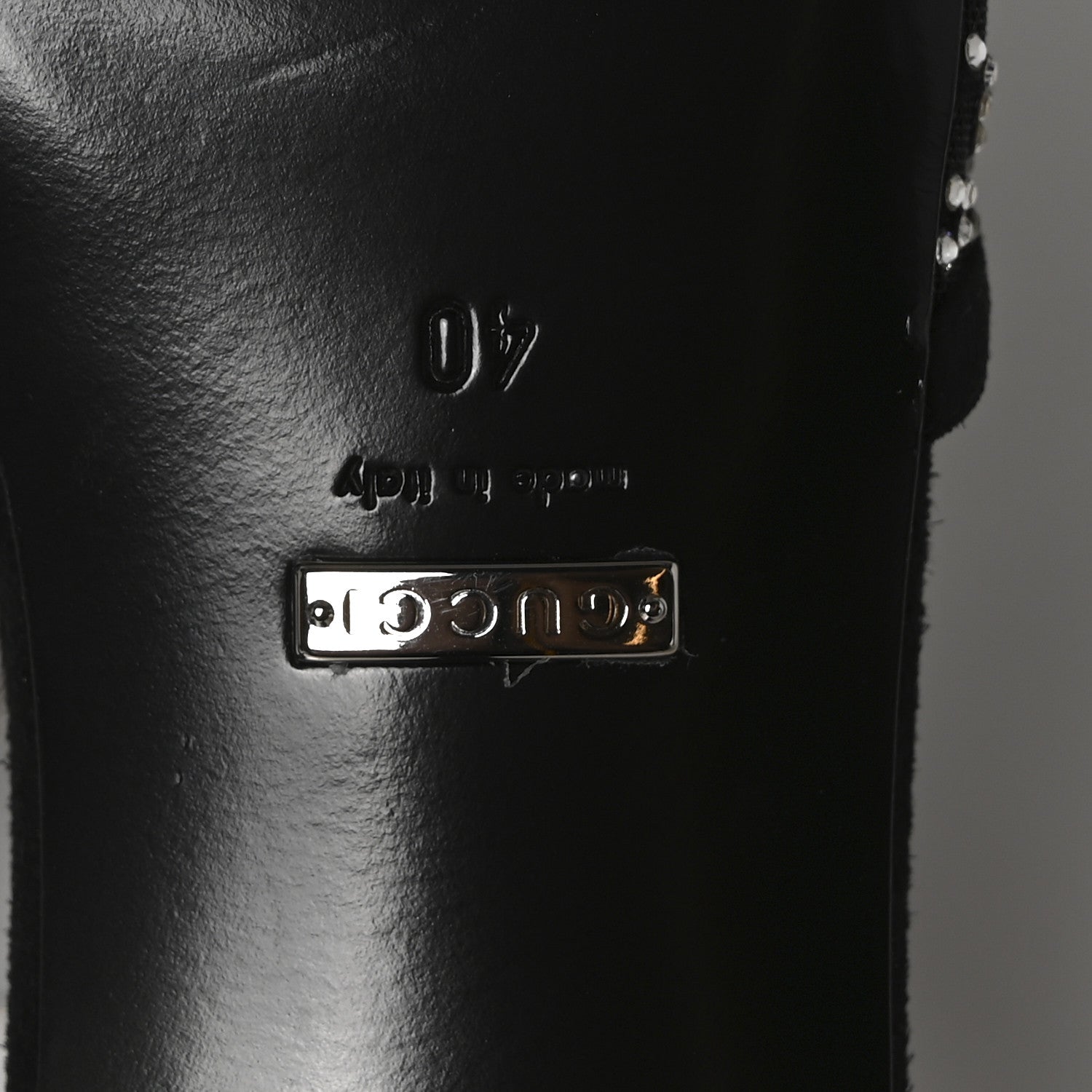 Gucci Tela Retino Kid Scamosciato Crystal GG Monogram Square G 35mm Slingback Pumps 40 Black 13 of 18
