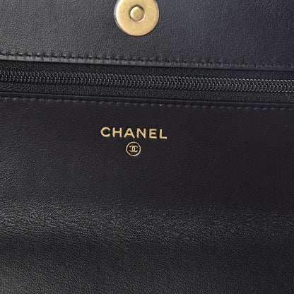Chanel Lambskin Quilted 19 Wallet On Chain WOC Black 6 of 11