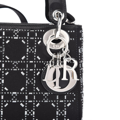 Christian Dior Satin Crystal Cannage Mini Lady Dior Black 9 of 9