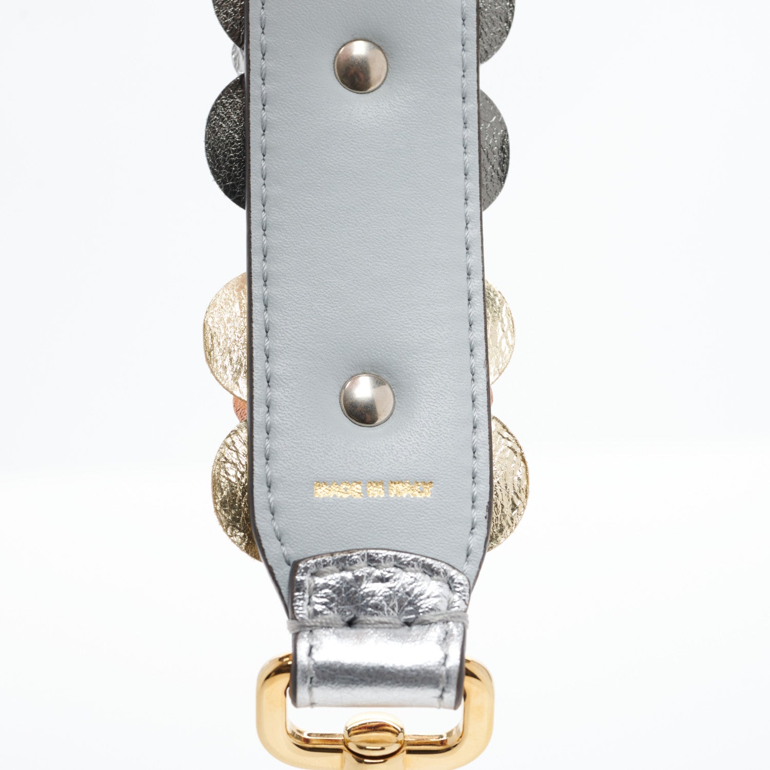 Fendi Vitello Catalan Mirror Flowerland Studded Mini Strap You Argento Multicolor 4 of 4