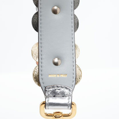 Fendi Vitello Catalan Mirror Flowerland Studded Mini Strap You Argento Multicolor 4 of 4