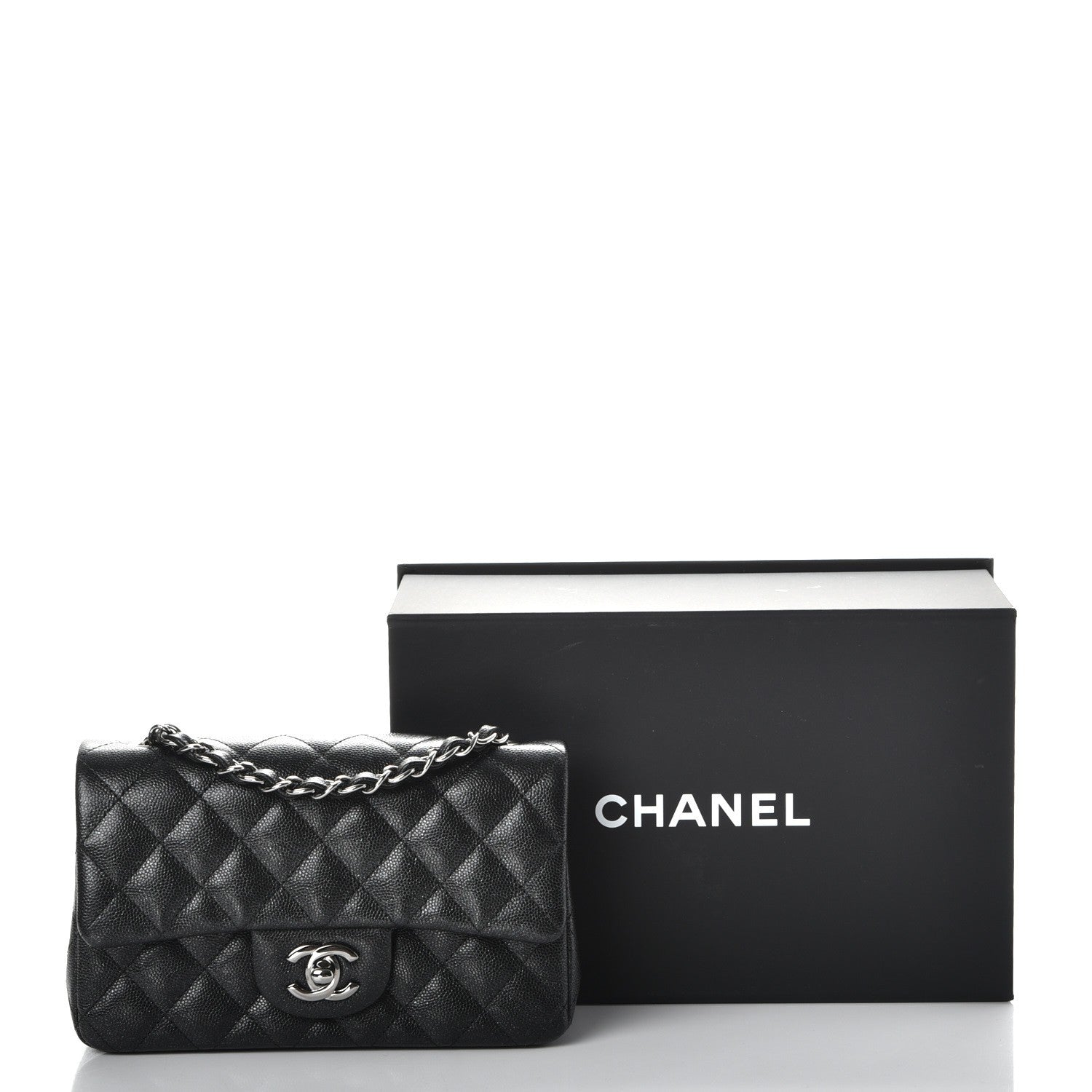 Chanel Iridescent Caviar Quilted Mini Rectangular Flap Black 8 of 8