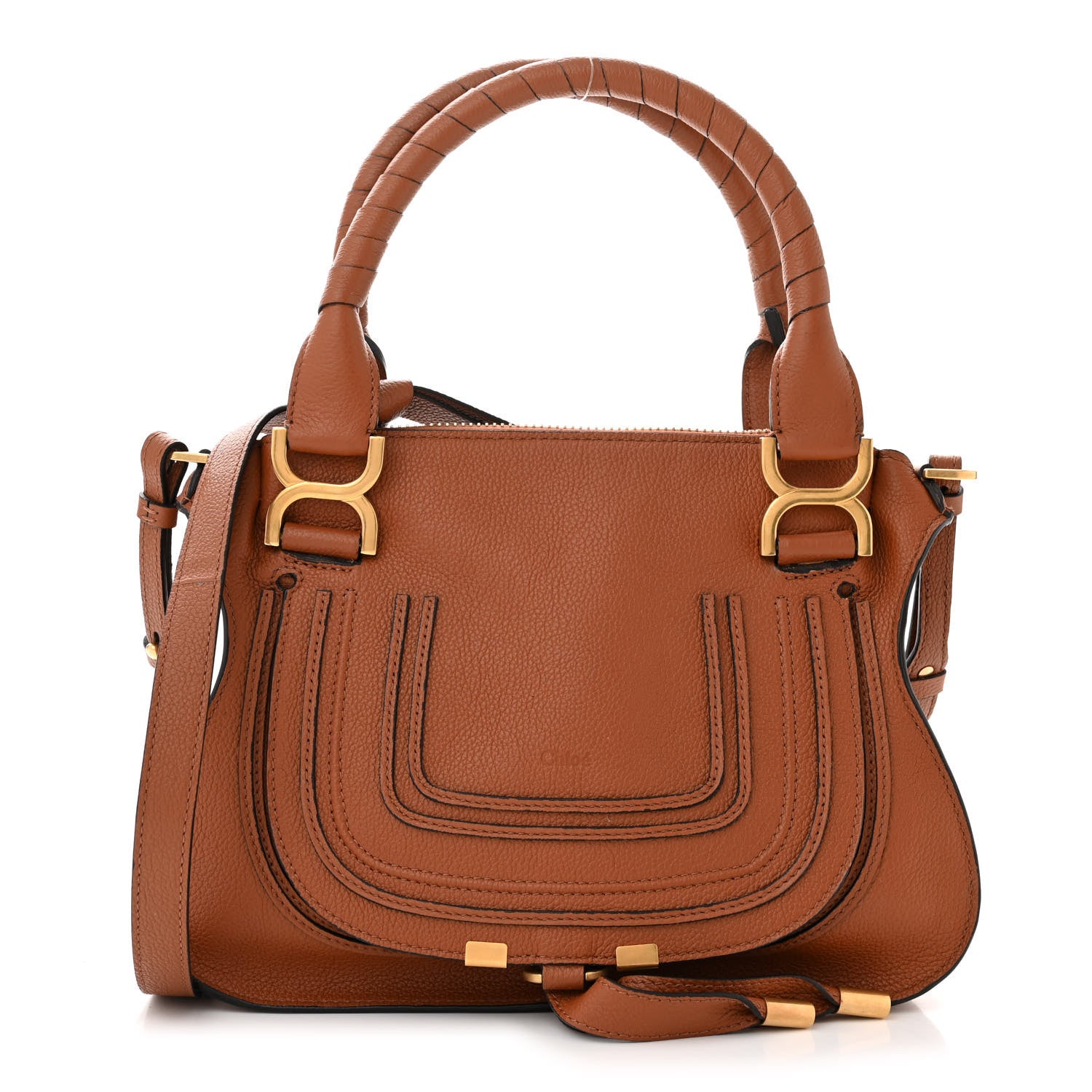 Chloe Calfskin Small Marcie Satchel Tan 1 of 10
