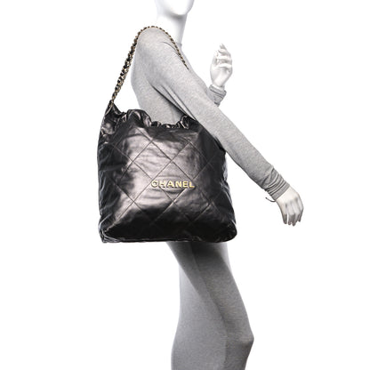 Chanel Shiny Calfskin Quilted Large Chanel 22 Grey 2 of 15