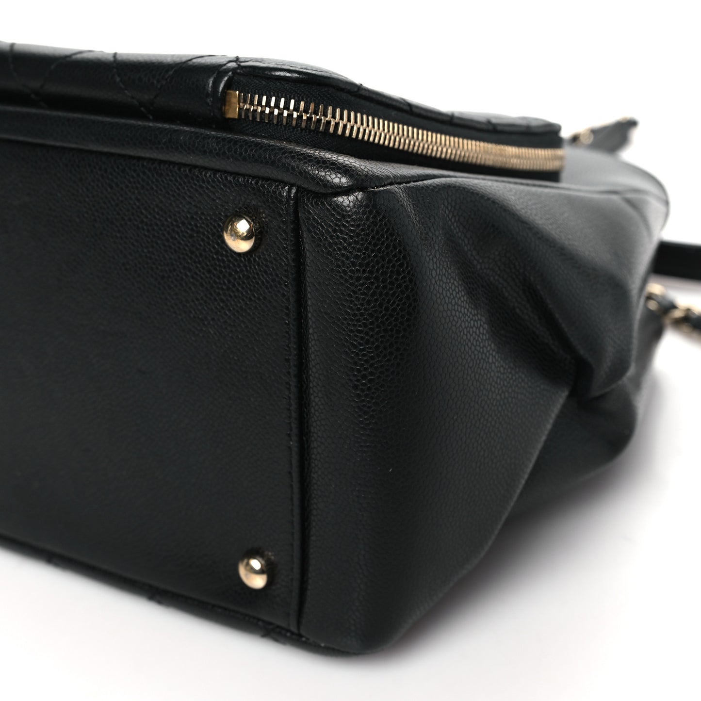 Caviar Quilted Small Business Affinity Shopping Bag Black