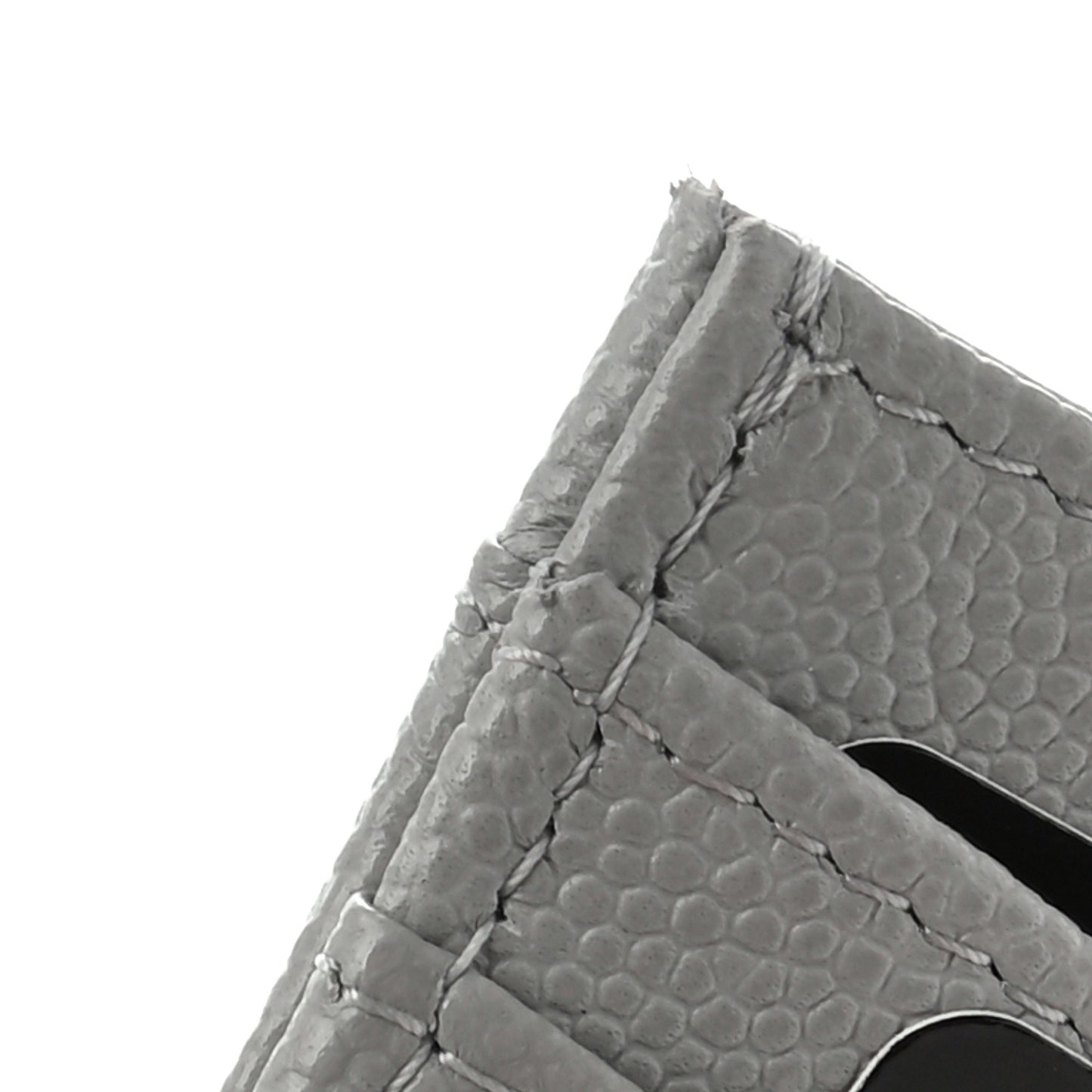Caviar Quilted Card Holder Grey