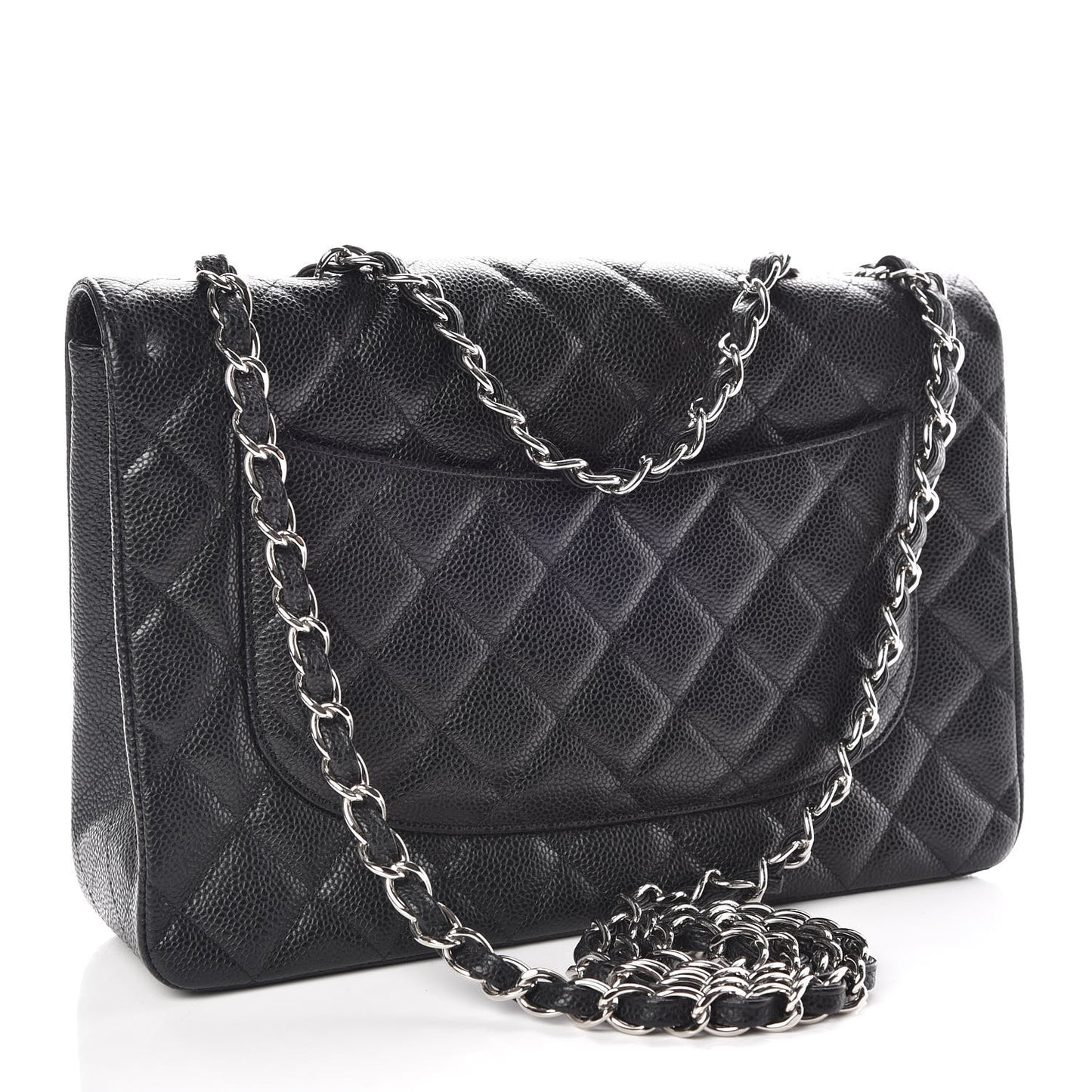 Caviar Quilted Jumbo Single Flap Black