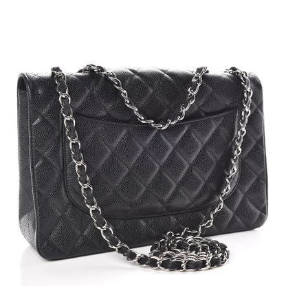 Chanel Caviar Quilted Jumbo Single Flap Black 3 of 9