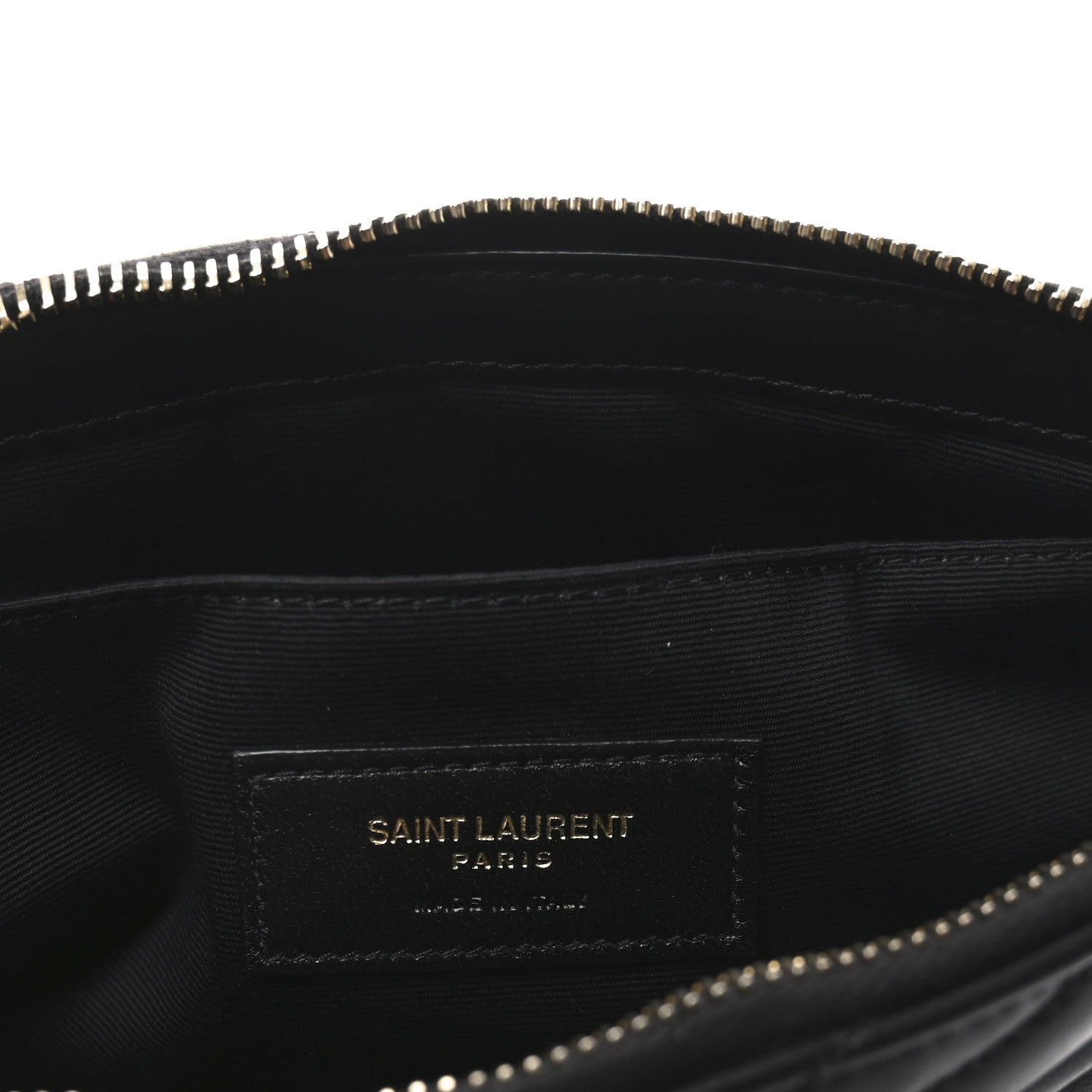 Saint Laurent Calfskin Matelasse Chevron Monogram A5 Wristlet Black 6 of 10