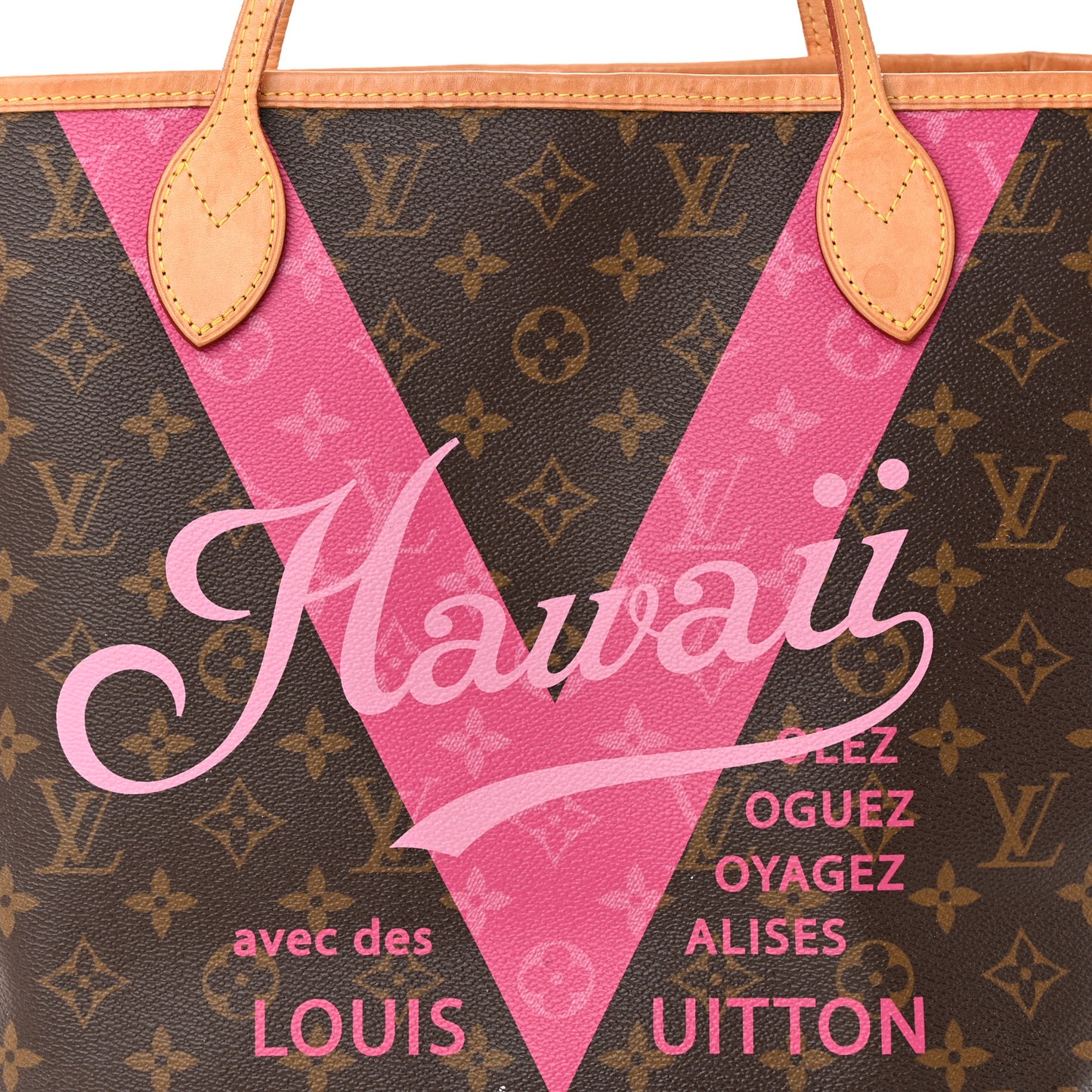 Monogram Hawaii V Neverfull MM Hot Pink