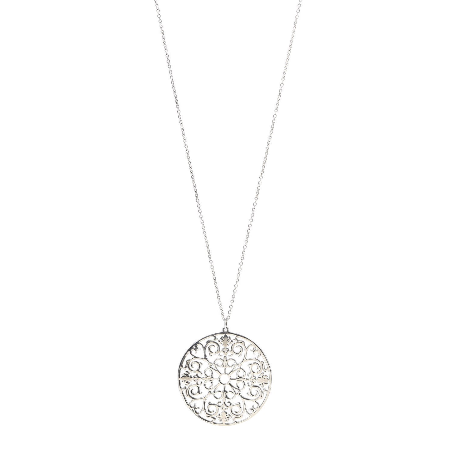 Sterling Silver Enchant Round Medallion Pendant Necklace