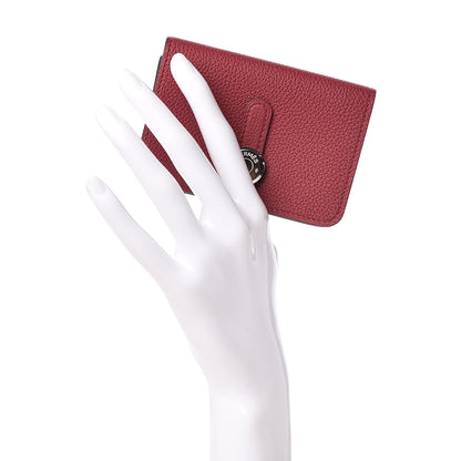 Hermes Togo Dogon Card Case Rouge Grenat 2 of 8