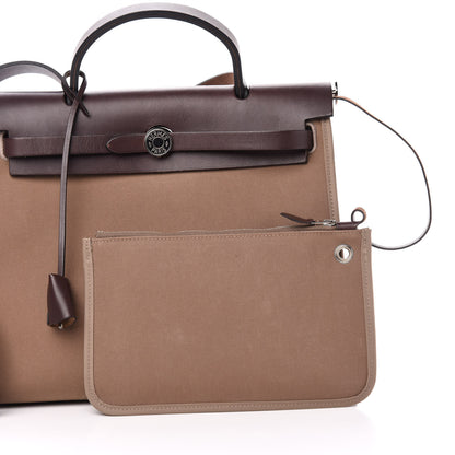 Hermes Vache Hunter Toile Herbag Zip 31 PM Etoupe Ebene 13 of 15