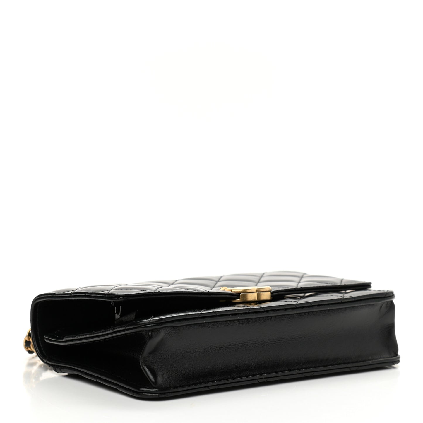 Calfskin Quilted Perfect Fit Wallet On Chain WOC Black