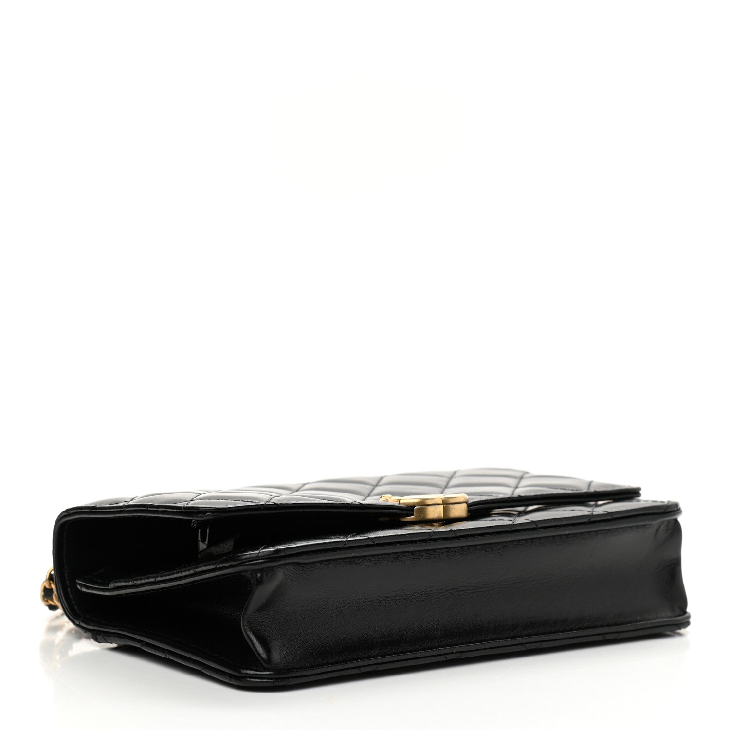 Chanel Calfskin Quilted Perfect Fit Wallet On Chain WOC Black 4 of 12