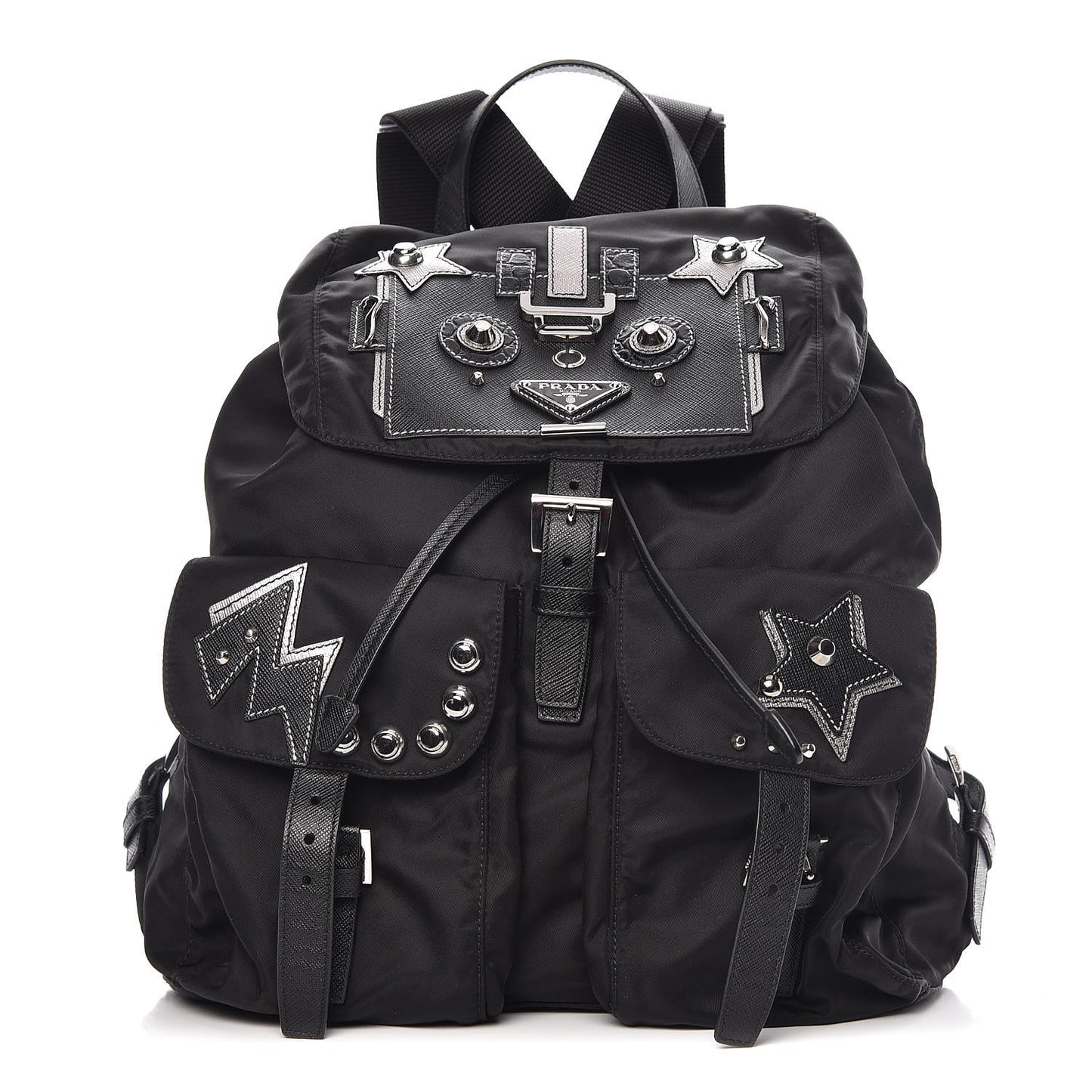 Tessuto Nylon Saffiano Robot Backpack Black
