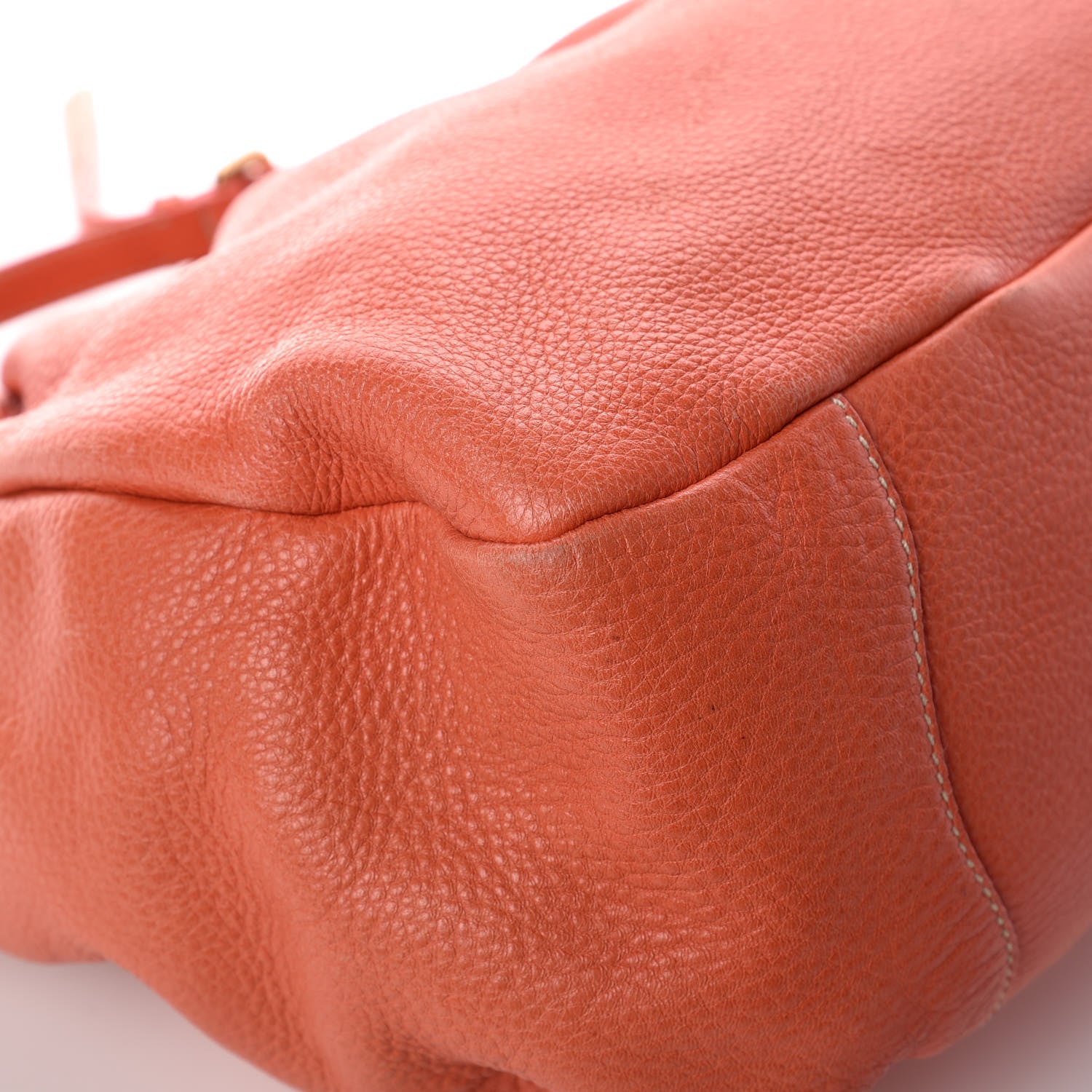 Prada Cervo Deerskin Pleats Tote Corallo 13 of 18