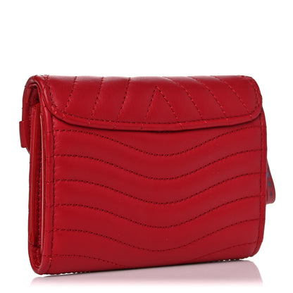 Louis Vuitton Calfskin New Wave Compact Wallet Rouge 3 of 8