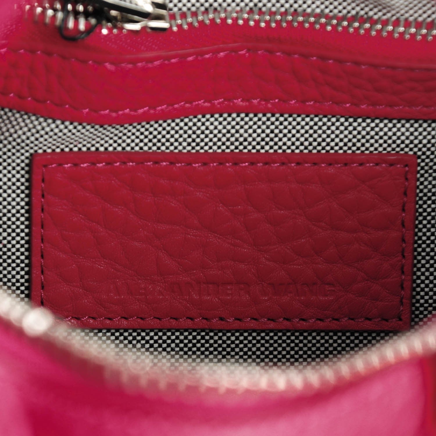 Alexander Wang Pebbled Lambskin Mini Rockie Fuchsia Rhodium Hardware 6 of 8