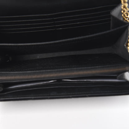 Gucci Velvet Matelasse GG Marmont Chain Wallet Black 5 of 13