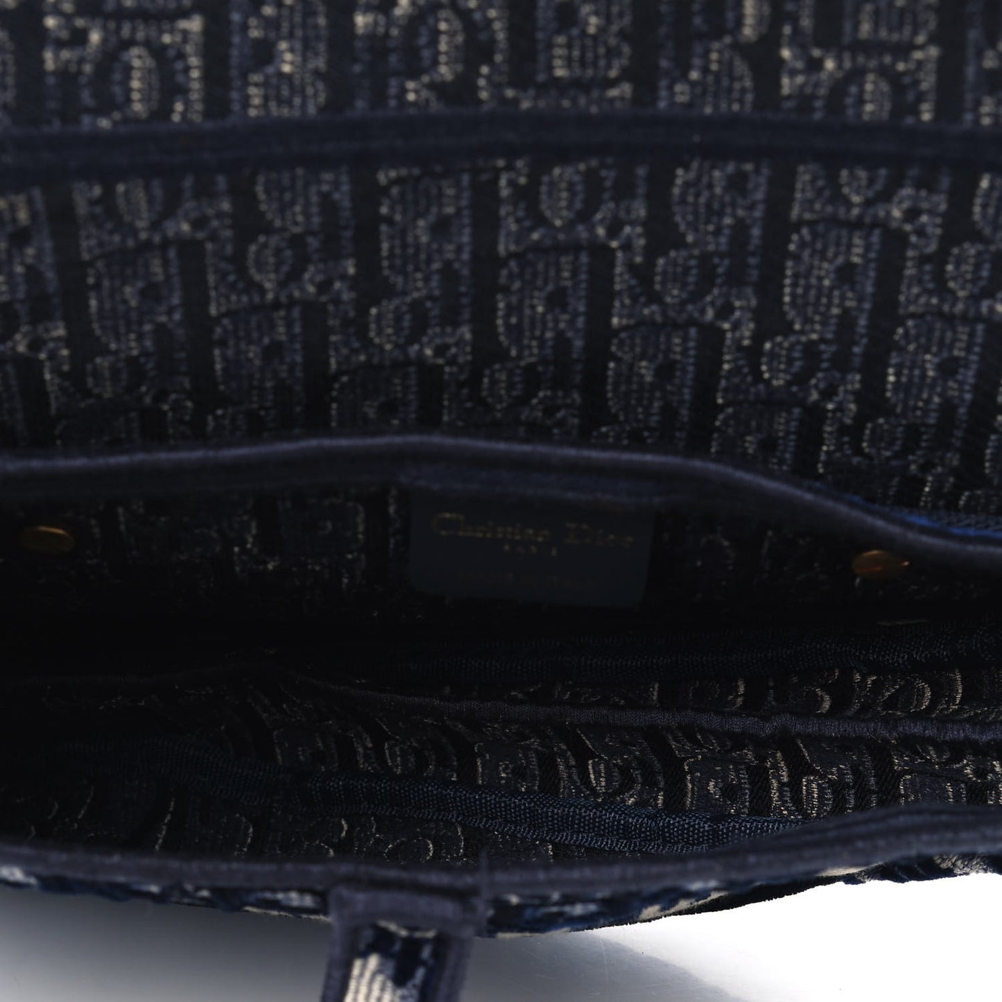 Velvet Oblique Saddle Bag Blue