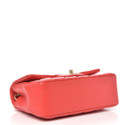 Chanel Lambskin Quilted Mini Rectangular Flap Coral 4 of 13