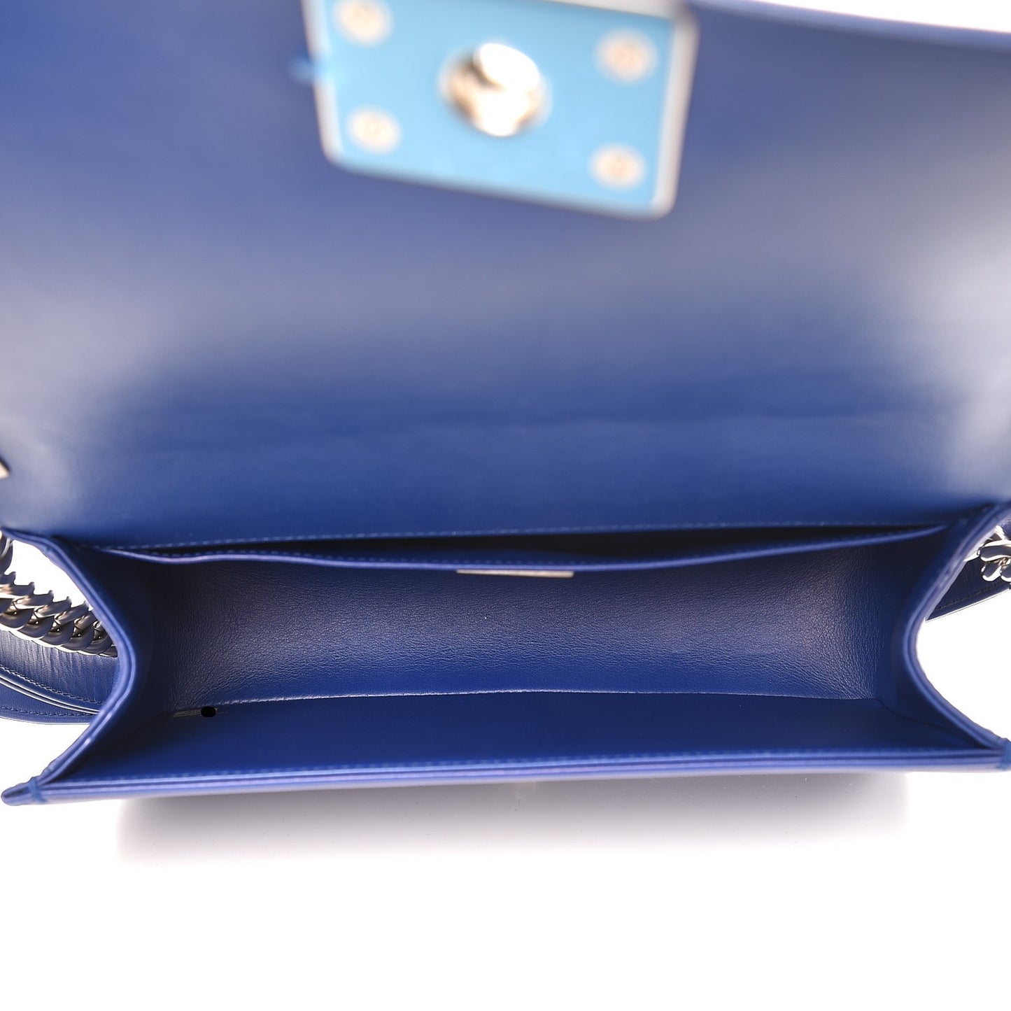 Matte Python Medium Boy Flap Blue