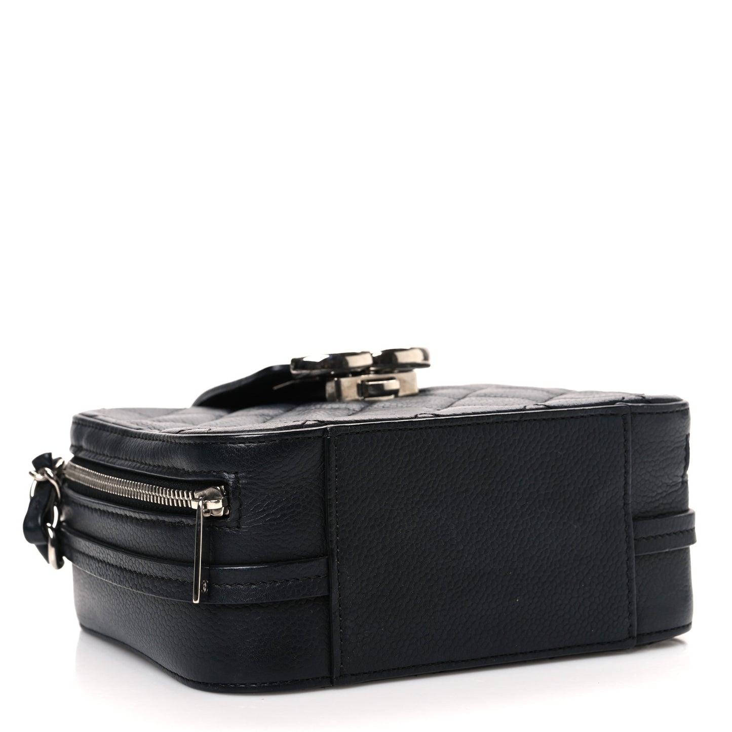Lambskin Quilted Mini CC Box Camera Bag Black