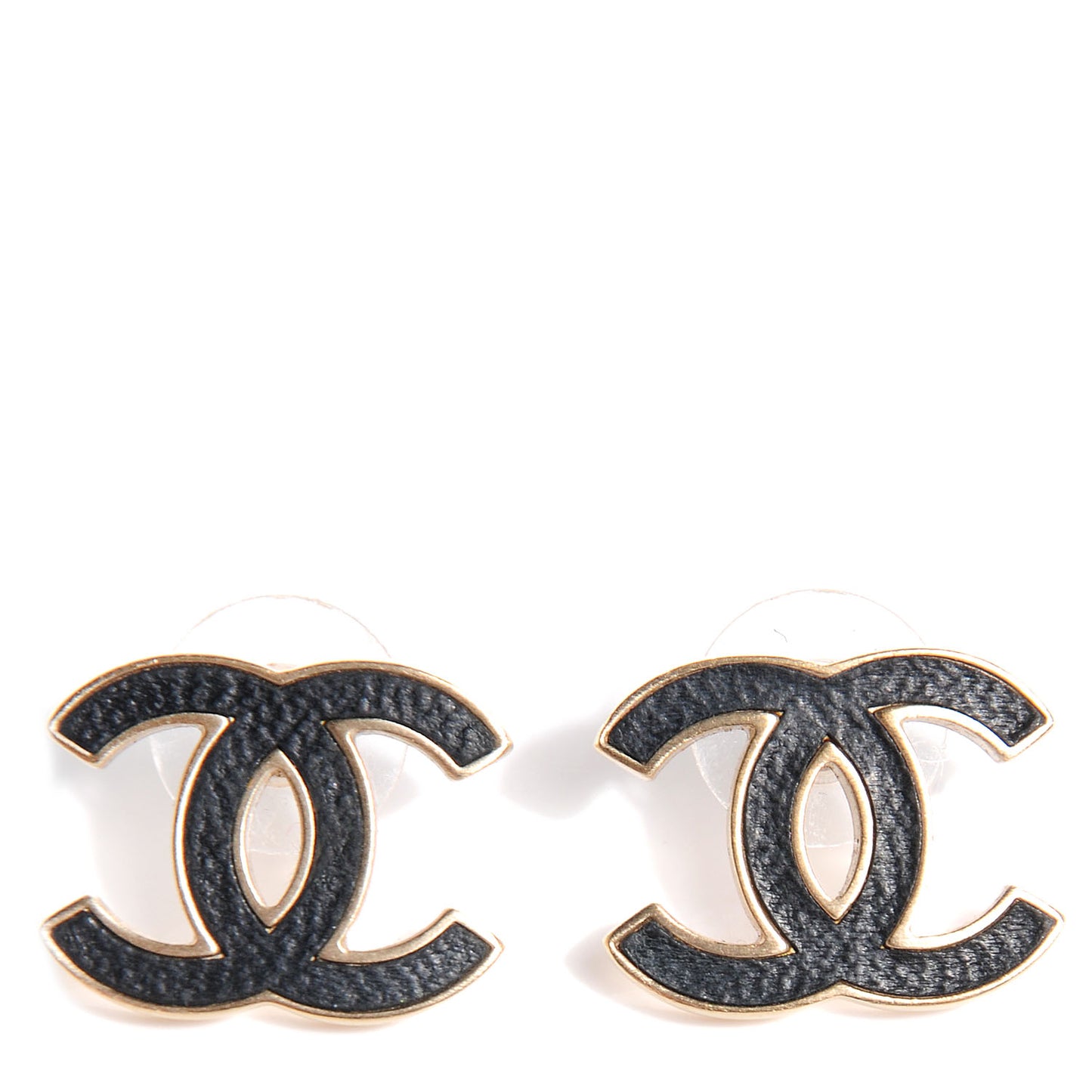 Lambskin CC Earrings Black
