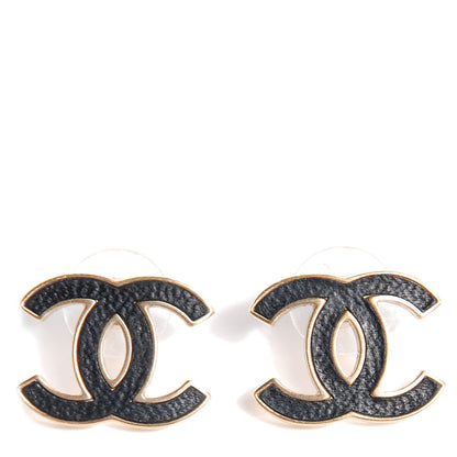 Chanel Lambskin CC Earrings Black 1 of 4