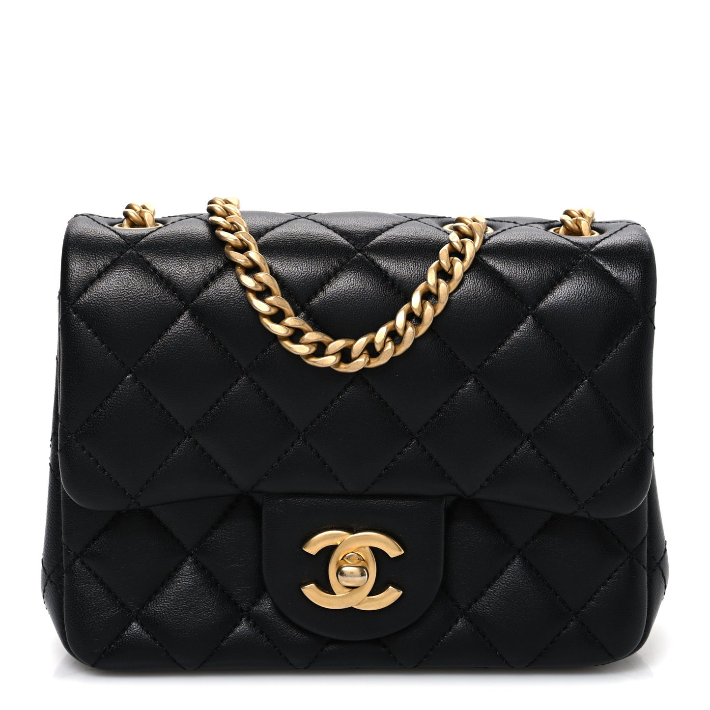 Lambskin Quilted Mini Sweet Camellia Flap Black