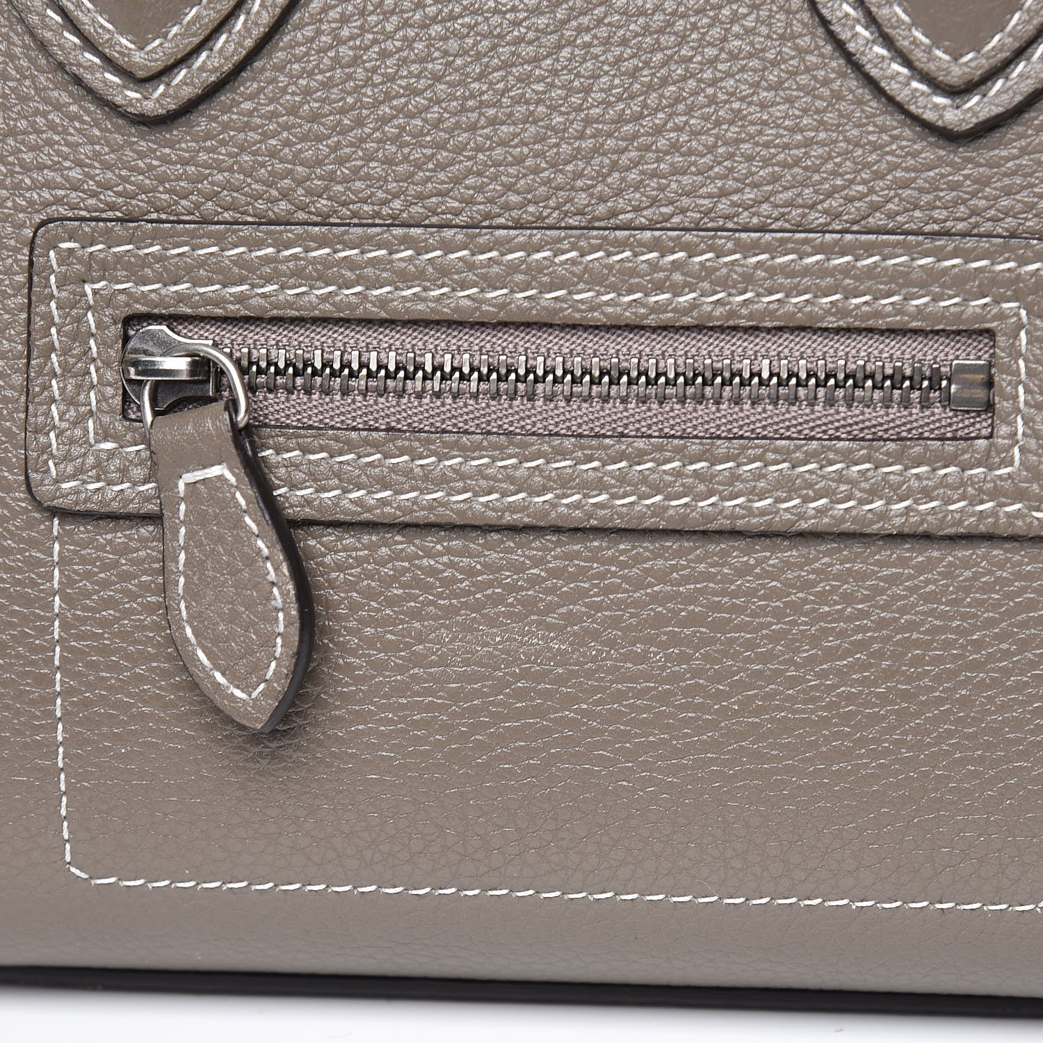 Celine Drummed Calfskin Nano Luggage Souris 10 of 10