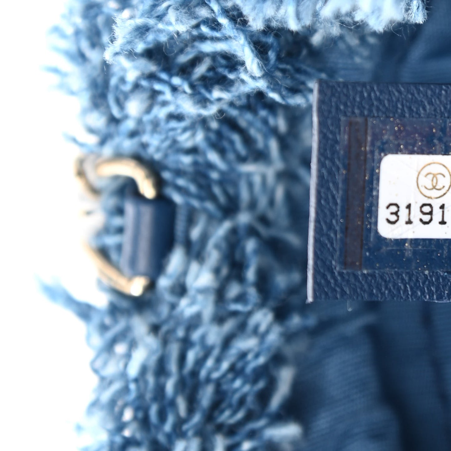 Denim Quilted Mood Mini Bucket With Chain Blue Multicolor