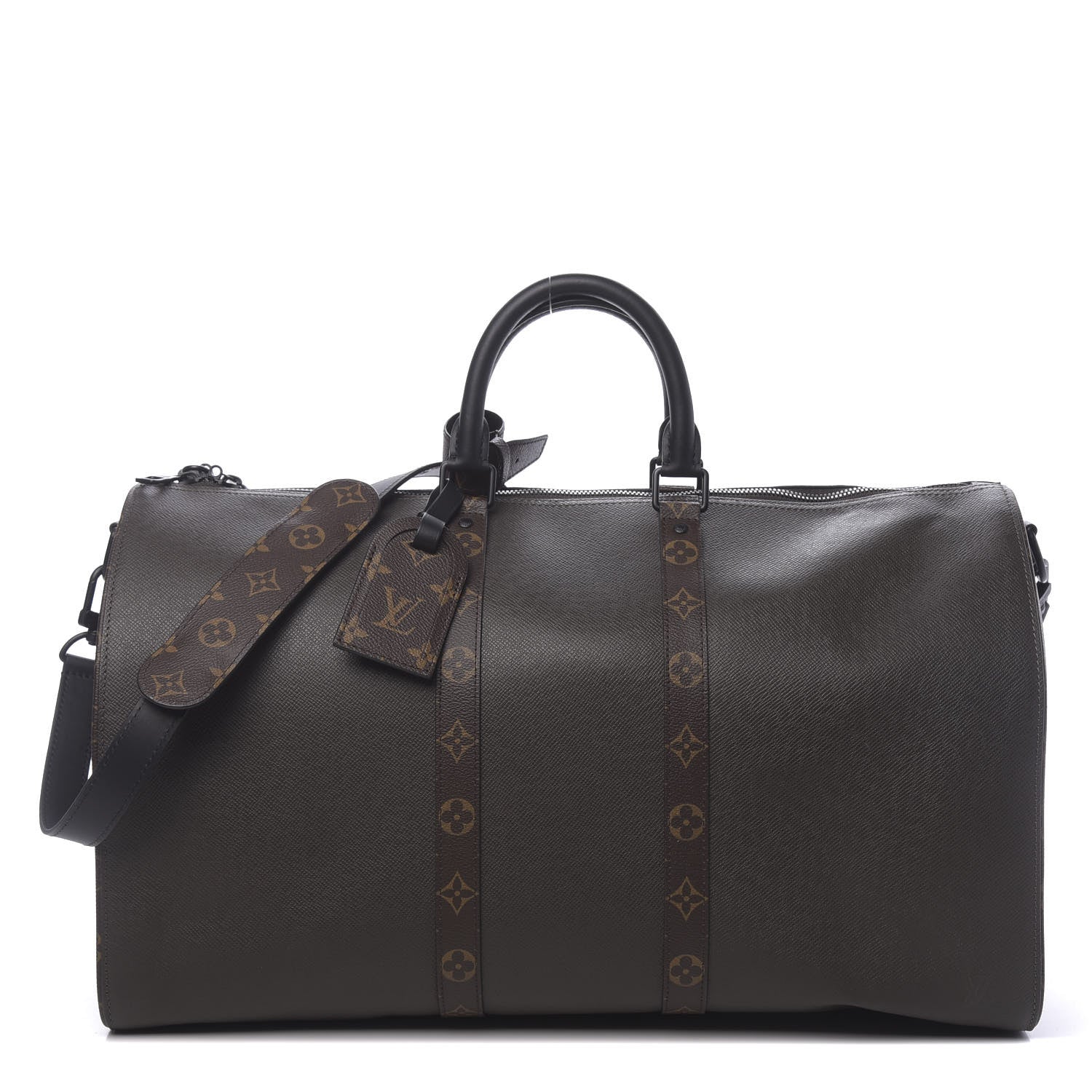 Louis Vuitton Taiga Monogram Keepall Bandouliere 50 Khaki 1 of 8