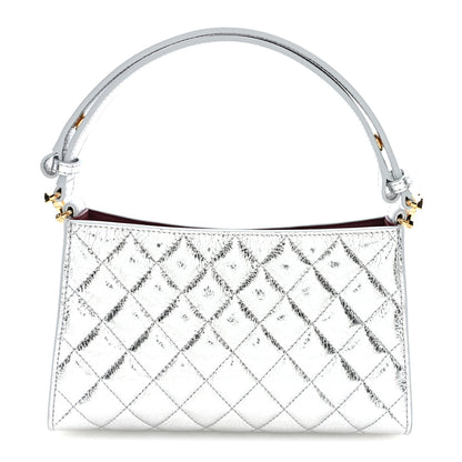 Chanel Metallic Aged Calfskin Quilted Hobo Bag Silver 1 of 10