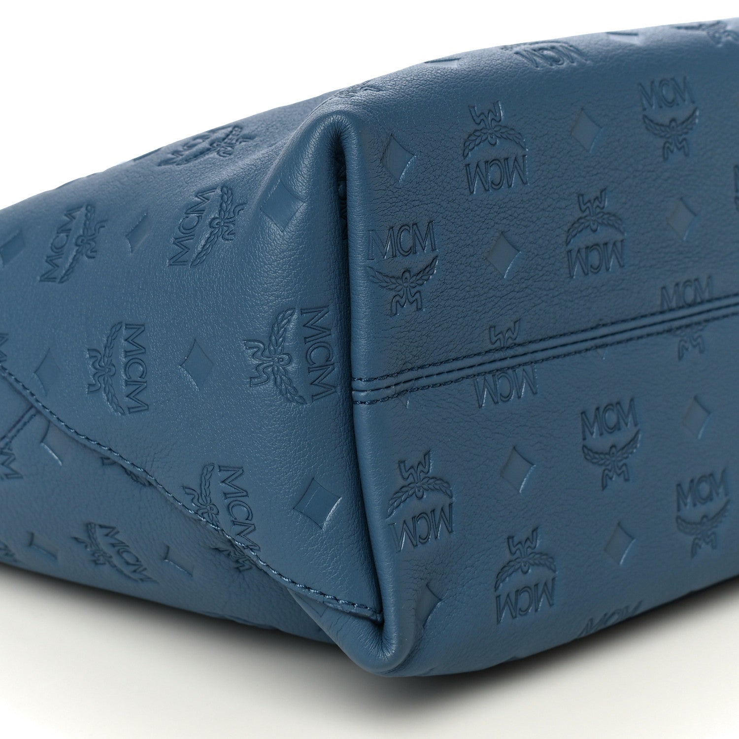MCM Calfskin Ottomar Monogram Large Klara Hobo Luft Blue 8 of 9