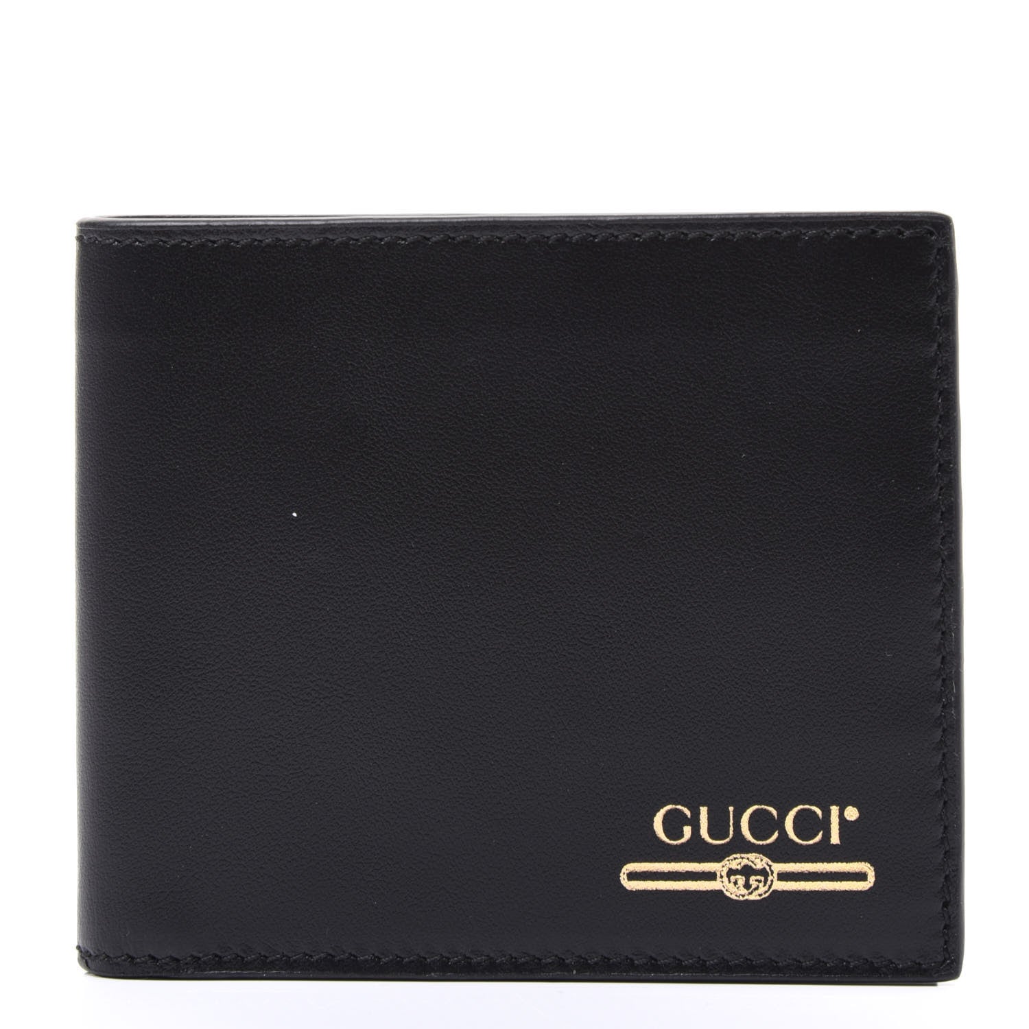Gucci Plutone Calfskin Logo Bi-Fold Wallet Black 1 of 9
