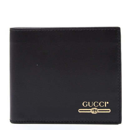 Gucci Plutone Calfskin Logo Bi-Fold Wallet Black 1 of 9